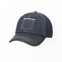 Casquette de baseball en jean avec poche, réglable, style vintage, casquette de camionneur, logo personnalisé, vente en gros