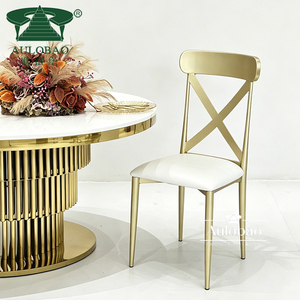 Sillas de banquete para restaurante y bodas con estructura de aluminio dorado - Product Image 3