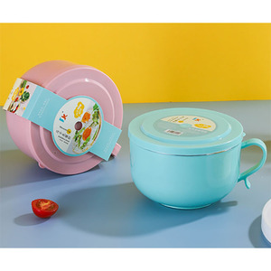 <span class=keywords><strong>Bol</strong></span> à nouilles bon marché pour étudiants en acier inoxydable instantané New Kids Boîte à lunch ensemble de chauffe-plats Tasse à petit déjeuner avec couvercle - Product Image 3