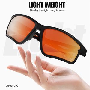แว่นกันแดดทรงเต็มขอบ TR90 โพลาไรซ์ UV400 กันลม สำหรับเล่นคริกเก็ต ตกปลา และกีฬาอื่นๆ พร้อมเลนส์สองชิ้นสำหรับผู้ชาย  รับทำโลโก้ตามสั่ง - Product Image 2