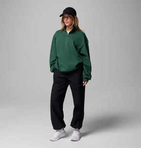 OEM Custom Logo Winter Green <strong>Women's</strong> <strong>Half</strong> <strong>Zip</strong> Fleece Pullover <strong>Sweatshirt</strong> 50% Cotton 50% Polyester 340gsm <strong>Sweatshirt</strong> for <strong>Women</strong> - Product Image 6