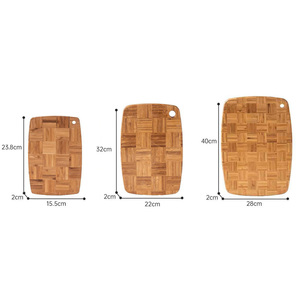 Wanuocraft rắn dày tre thớt thiết lập hình bầu dục trên bồn rửa cuối hạt gỗ thiết kế đẹp cắt khối - Product Image 3