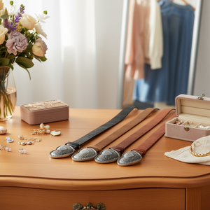 Cintura da Donna in Pelle PU con Fibbia a Cuore e Motivo Cashew, Larghezza 4CM - Product Image 2