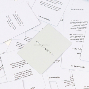 Set di carte da gioco di alta qualità con carta di connessione profonda personalizzata con stampa di schede di conversazione con inserti per gioco e stampa rigida