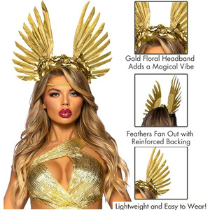 Diadema <span class=keywords><strong>de</strong></span> plumas florales <span class=keywords><strong>de</strong></span> <span class=keywords><strong>diosa</strong></span> dorada, accesorio <span class=keywords><strong>de</strong></span> <span class=keywords><strong>disfraz</strong></span> <span class=keywords><strong>de</strong></span> <span class=keywords><strong>diosa</strong></span> <span class=keywords><strong>griega</strong></span> adecuado <span class=keywords><strong>para</strong></span> disfraces <span class=keywords><strong>de</strong></span> <span class=keywords><strong>Halloween</strong></span> y Cosplay - Product Image 2