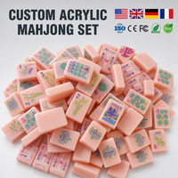 Jeu de Mahjong Américain Personnalisé en Acrylique 160 Pièces Logo Couleur Taille Personnalisables OEM ODM Vente en Gros Directe Usine Soirée Jeu