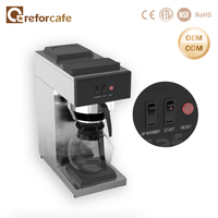 Machine à café commerciale 2,2 L, machine à café automatique à goutte à goutte pour la restauration, avec 2 plaques chauffantes, machine à café intelligente pour café