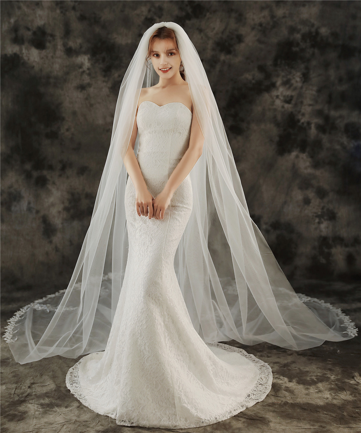 Voile De Mariée Long 3 Mètres Avec Peigne - Tulle Cathédrale élégant Pour Cérémonie Romantique