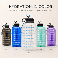 Bouteille d'eau PETG personnalisée avec logo, 1 gallon, avec paille, poignée et marqueur de temps, 128 oz, gourde de sport, fournisseur OEM ODM en gros