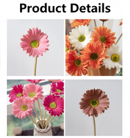 Décoration de mariage de haute qualité, centre de table, fleur artificielle en PU Gerbera, toucher réel, pour cadeau de la Saint-Valentin