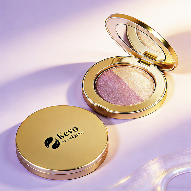 Empty Custom Metal Aluminum Magnetic Closure Replaceable Pan Face Powder Compact Solid Perfume Blush Concealer Container