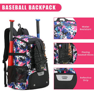 Bolsa Deportiva de Gran Capacidad Personalizada, Bolsa para Casco, Bolsa para Bate de Softbol, Mochila de Béisbol con Gancho para Valla y Ruedas - Product Image 2