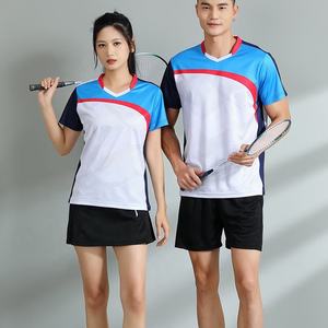 เสื้อวอลเลย์บอลสำหรับทั้งชายและหญิงเสื้อแบตมินตันสีฟ้าชุดเครื่องแบบวอลเลย์บอลโลโก้ออกแบบได้ตามต้องการ - Product Image 5