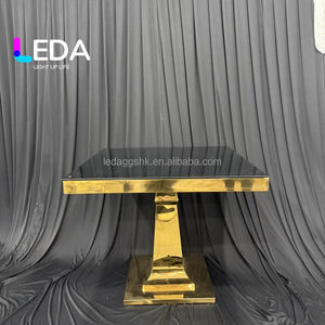 Table ronde à gâteau en acier inoxydable doré de haute qualité LEDA, table à gâteau moderne pour banquet, vente chaude - Product Image 1