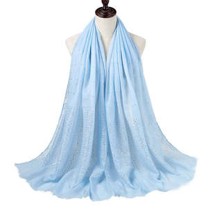 2025 approvisionnement en gros solide en mousseline de soie musulmane femmes écharpe mercerisée 70*180Cm bulle Palestine Hijab traditionnel écharpes châles - Product Image 2