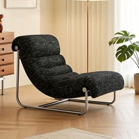 Fauteuil inclinable décontracté haut de gamme en acier inoxydable style Bauhaus, rétro et minimaliste, idéal pour les salons et les bureaux à domicile