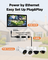 NVR Combo LCD 15,6 pouces 8MP 4K PoE 8 canaux compatible NDAA, prise en charge jusqu'à 16 entrées de canaux, affichage à distance 4K HDMI P2P, audio, Plug & Play