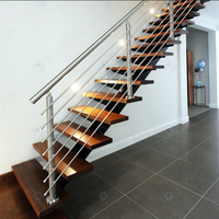 Fournisseur direct d'usine, escalier droit complet en acier, kit d'escalier droit sur mesure, hauteur et largeur personnalisées