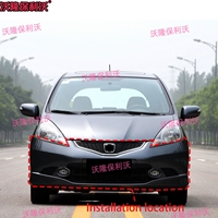 Cubierta de Parachoques Delantero Deportivo, Kit de Carrocería Compatible con Honda Fit Jazz GE8 2008-2011, Carcasa de Parachoques Delantero, Piezas de Repuesto Exteriores para Automóvil