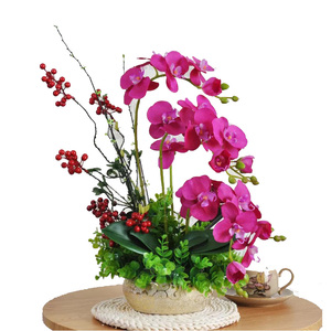 Orquídeas artificiales de plástico para decoración de escritorio, orquídeas púrpuras, bonsái para todo tipo de plantas verdes - Product Image 1