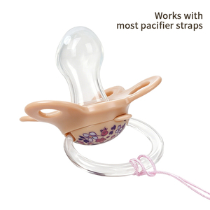 Sucette pour bébé Pretty Baby sans BPA, en silicone, pour nourrissons et nouveau-nés, avec anneau de protection et chaîne anti-perte - Product Image 5
