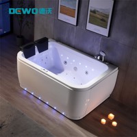 Bañera de Hidromasaje Blanca con Bluetooth y Luces de Colores, Masaje Multijet para Proyectos de Resorts y Hogares