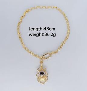 패션 아이 펜던트 목걸이 귀걸이 여성용 트렌디 주얼리 세트 <span class=keywords><strong>14K</strong></span> 주얼리 - Product Image 5