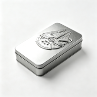 Boîte en métal rectangulaire gaufrée avec logo personnalisé, conteneur de stockage de qualité alimentaire pour bonbons et emballages cadeaux