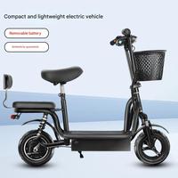 Mini scooter électrique 2 places de qualité supérieure OEM avec siège pour adultes, trottinette électrique 10 pouces 48V500W CE pliable avec siège