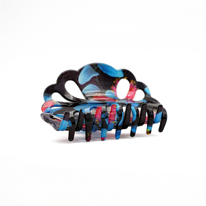CANYUAN – Pinces à cheveux unisexes en acétate ajouré, motif multicolore imprimé UV, bord ondulé mignon, pince créative personnalisable - Product Image 6