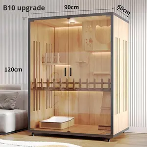 Castillo Villa de <span class=keywords><strong>Madera</strong></span> Maciza para Gatos Estilo Exterior <span class=keywords><strong>Jaula</strong></span> para Mascotas con Nido de Cierre de Botón y Gabinete Casa para Mascotas de Calidad - Product Image 2