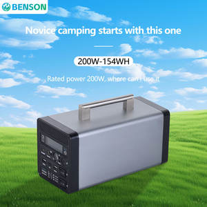 Générateur solaire portable BENSON BSDY-200W 200W pour <span class=keywords><strong>camping</strong></span> en extérieur, voiture, urgence, batterie LiFePO4 MPPT, surcharge, onde sinusoïdale pure - Product Image 1