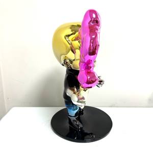 Statues Pop Art Alec <span class=keywords><strong>Monopoly</strong></span>, <span class=keywords><strong>Monopoly</strong></span> de dessin animé avec des signes de dollar, statue en fibre de verre chromée, <span class=keywords><strong>Monopoly</strong></span> avec sculpture de crème glacée - Product Image 4