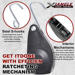 1/2 Inch 500lbs Nhiệm Vụ Nặng Nề Kim Loại Ròng Rọc Dây Có Thể Điều Chỉnh Ratchet Ánh Sáng Phát Triển Móc Áo Mái Hiên Ratchet Tensioner Sợi Dây Thừng Với S Móc - Product Image 5