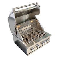 Cuisine extérieure de luxe haut de gamme intégrée en acier inoxydable 304, pour la maison, la cour, le jardin, barbecue au gaz GPL/GN, 4 brûleurs