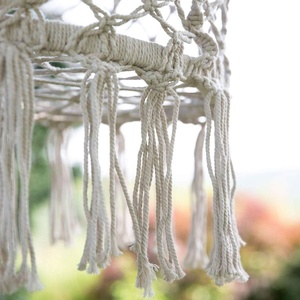 <span class=keywords><strong>Hamac</strong></span> suspendu en corde, chaise suspendue avec cadre rond de style bohème <span class=keywords><strong>pour</strong></span> une utilisation en intérieur et en extérieur, matériau naturel blanc - Product Image 4