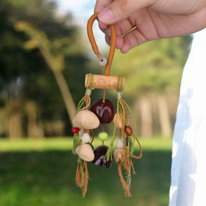 Wholesale Wood Bar Natural Fruit Shell Wind Chime <b>DIY</b> <b>Kits</b>, Multiple Color Bodhi Bead Hanging Pendant Ethnic Handicraft Souvenir - Product Image 6