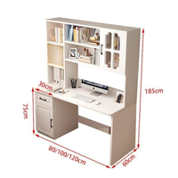 Bureau d'étude moderne avec bibliothèque, armoire et tiroirs pour chambre à coucher, bureau à domicile, poste de travail d'étudiant avec lampe magnétique