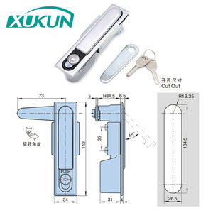 XK136-142-LL aluminium armoire à panneau plat encastré poignée pliante serrure porte tirer <span class=keywords><strong>loquet</strong></span> <span class=keywords><strong>pour</strong></span> porte - Product Image 5