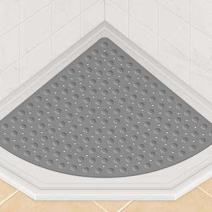 Alfombrilla Antideslizante para Baño, Alfombrilla de Ducha de PVC con Forma de Abanico y Ventosas, Alfombrilla de Drenaje para Bañera - Product Image 1