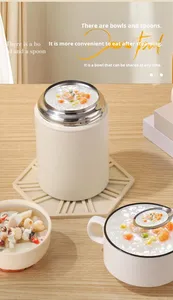 Conteneur alimentaire portable en acier inoxydable avec poignée, 500 ml, double paroi sous vide, hermétique, pour le stockage et les boissons, avec poignée intégrée - Product Image 6