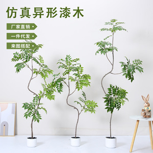Arbre artificiel en bois peint Dream Castle, 100-200 cm, plante décorative d'intérieur, plante verte en pot sur pied - Product Image 1