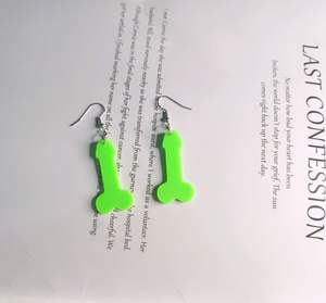 أقراط متدلية جديدة من الأكريليك على شكل أعضاء جسم الإنسان للرجال، قلادة مضحكة على شكل قضيب، أقراط أكريليك متدلية للحفلات الليلية، تصميم مبالغ فيه - Product Image 4