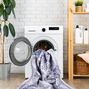 Alfombra Db Classic Blue Medallion rectangular de 2x3 pies, de pelo bajo, lavable a máquina, plegable, para sala de estar - Product Image 4