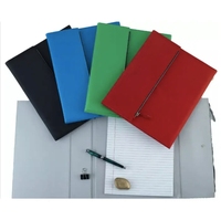 Polyester B5 fermeture éclair portefeuille dossier journal avec porte-bloc-notes étui à crayons 60 feuilles en cuir couverture rigide reliure à feuilles mobiles cadeau