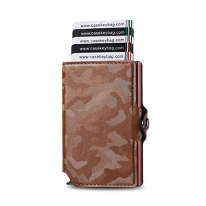 Cartera de Cuero PU con Diseño de Camuflaje, con Botón de Apertura Automática, Bloqueo RFID, Tarjetero, Billetera para Hombre - Product Image 2