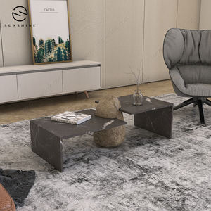 Table basse en marbre de style chinois, haute et basse, européenne, table centrale connexion - Product Image 3