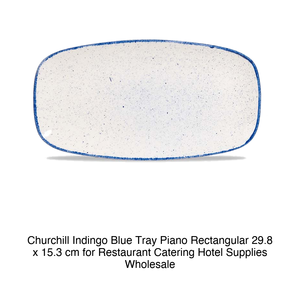 Plateau de service rectangulaire bleu indigo 29,8 × 15,3 cm Churchill Stonecast12Hbixo1 - Product Image 2