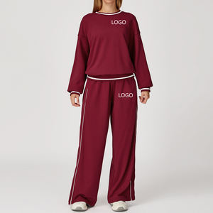 Vente en gros de sweatshirt de <span class=keywords><strong>jogging</strong></span> personnalisé de haute qualité vêtements de sport de fitness pour femmes ensembles de couleurs contrastées pour l'entraînement - Product Image 3