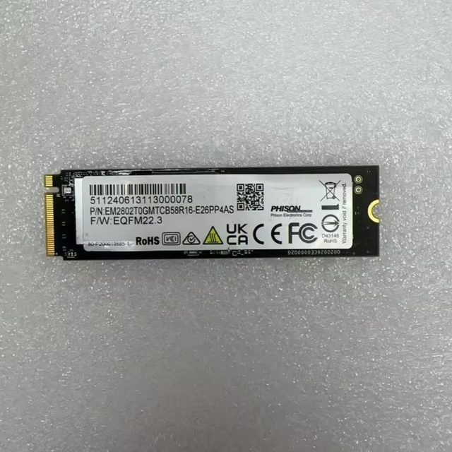 Used Phison E26 Controller + Micron B58R TLC NAND 2TB PCIe 5.0 X4 NVMe M.2 2280 SSD